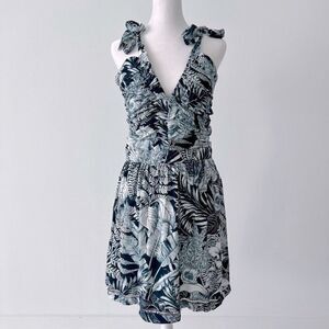 Agua Bendita Sierra Helios Floral Shoulder Tie Mini Dress Size L